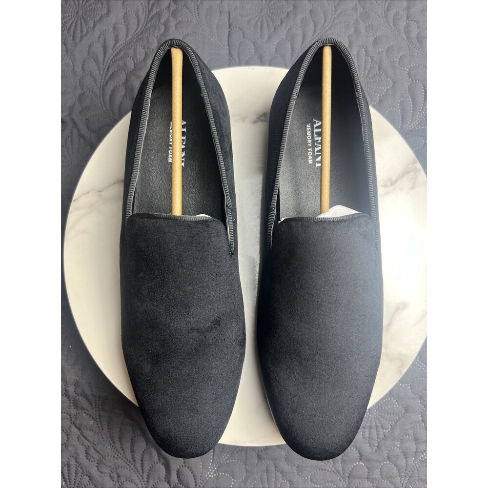 ALFANI Black Padded Zion Round Toe Slip On Loafers Dress Shoes 9M: NIB